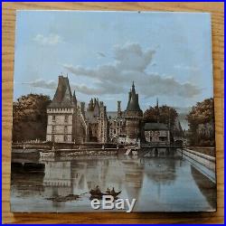 H Boulenger Choisy le Roi Antique French Faience Scenic Tile 19th Century