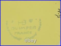 HB Henriot Quimper Soleil Yellow Breton Woman 7 3/4x 8 1/2 Octagon Plate