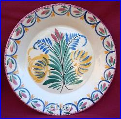 HB QUIMPER Set of 4 Dahlia Plate Hand Painted Faience