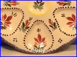 HB Quimper Hand Painted Majolica Faience Oyster Plate