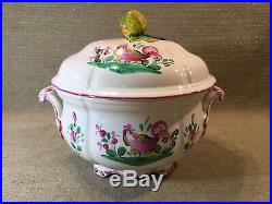 HUGE St. Clement French Faience Pottery Rooster 12.5 Covered TUREEN SELLING SET