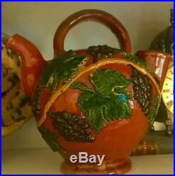 Ironstone French Confit Antique Pottery Redware Glaze Pitcher Conscience Faience