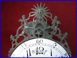 L 18th C French Faience Dial Lantern Clock Iron Frame Movement Long Duration #3