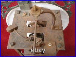 L 18th C French Faience Dial Lantern Clock Iron Frame Movement Long Duration #3