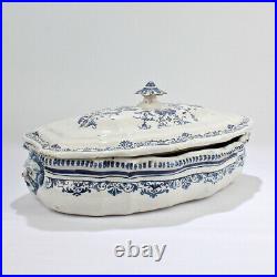 Large Antique 18th Century Moustiers Style French Faience Soup Tureen PT