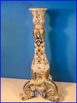 Large Antique French Faience Rouen Candle Holder, c. 1800's