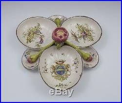 Large Antique French Faience Sweetmeat / Hors D'Oeuvres Dish