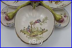 Large Antique French Faience Sweetmeat / Hors D'Oeuvres Dish