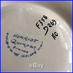Large Henriot Quimper Oyster Plate 13 Autumn Fall Thanksgiving Table Faience