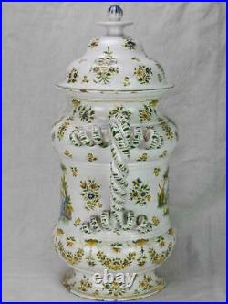 Large antique French apothecary jar Faience de Moustiers 21¼