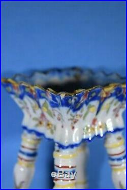 Late 19th Century French Fourmaintraux Faience Miniature Two Tier Plant Stand