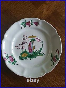 Les Islettes Luneville French Faience circa 1800 Chinoiserie Tin Glazed Signed