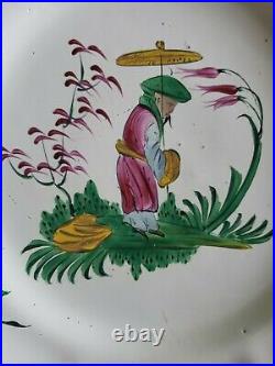 Les Islettes Luneville French Faience circa 1800 Chinoiserie Tin Glazed Signed