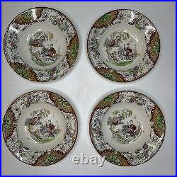 Lot 4 Faience Extra Antique Ceramic Bowls 19th Century France Japan Art Nouveau