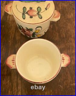 Lot 8 Vintage French Faience Pottery Pot de Creme Covered Chocolate Cups 3.25
