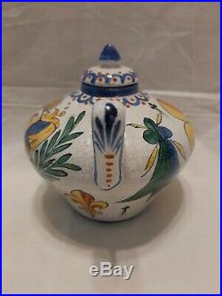 Lovely Rare Antique CA French Faience Small Cruchon Pot Tea Pot