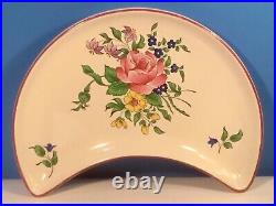 Luneville Crescent Rose plate with Wild flowers. Rare Form