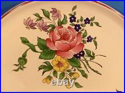 Luneville Crescent Rose plate with Wild flowers. Rare Form