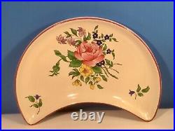 Luneville Crescent Rose plate with Wild flowers. Rare Form