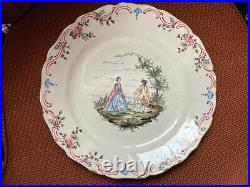 MATCHING PAIR of CHARMING ANTIQUE eighteenth century FAIENCE plates