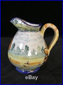 MONTAGNON CREAMER JUG Antique Nevers French Faience, Rare & Whimsical, c. 1880