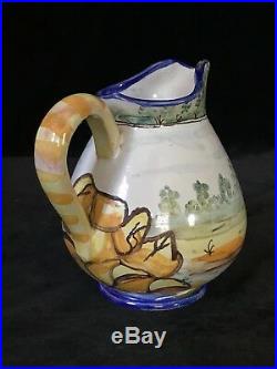 MONTAGNON CREAMER JUG Antique Nevers French Faience, Rare & Whimsical, c. 1880