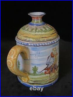 MONTAGNON LANTERN #3 & Candle Holder Callot Dwarves- Nevers French Faience c1880