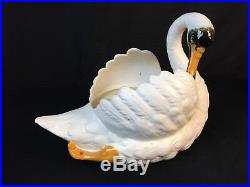 Majolica Faience French Jerome Massier Swan Jardiniere Center Piece Antique