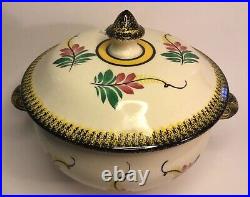 Mid Century Quimper French Faience Covered Tureen c. 1922-1968 Dancing Bretonnes