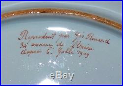 Mint Antique French Gallé Nancy Faience Earthenware Dish C. 1909