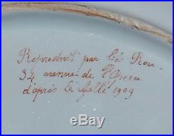 Mint Antique French Gallé Nancy Faience Earthenware Dish C. 1909 /2