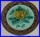 Mint-Antique-French-Majolica-plate-with-yellow-rose-01-bicb