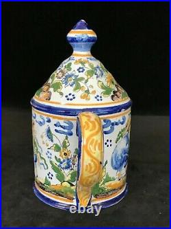 Nevers F. COTTARD LANTERN #1 Antique French Faience- Mansion House Dwarves c1910