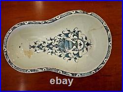 Nice Antique 18th Century French FAIENCE de ROUEN Majolica Polychrome BIDET