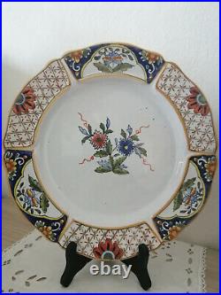 OLD FRENCH COLLECTOR PLATE Signed HENRI DELCOURT DESVRES early 1900