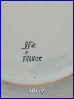 OLD FRENCH COLLECTOR PLATE Signed HENRI DELCOURT DESVRES early 1900