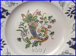 Old Floral French Longwy Faience Cornucopia Plate