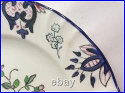 Old Floral French Longwy Faience Cornucopia Plate