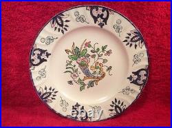 Old Floral French Longwy Faience Cornucopia Plate