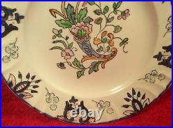 Old Floral French Longwy Faience Cornucopia Plate