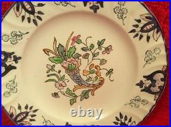 Old Floral French Longwy Faience Cornucopia Plate