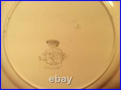 Old Floral French Longwy Faience Cornucopia Plate