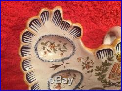 Oyster Plate Antique French Faience Oyster Serving Platter with Handle, ff703