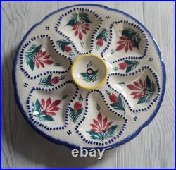Oyster Plate HB Quimper French Faience Majolica Oyster Plate 9