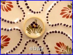 Oyster Plate HB Quimper French Faience Oyster Plate