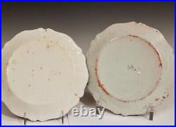 Pair Antique PBX Malicorne French Pottery Country Faience Plates 9 5/8