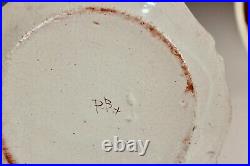 Pair Antique PBX Malicorne French Pottery Country Faience Plates 9 5/8