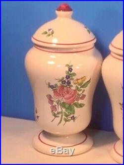Pharmacy Jar Antique Vintage French Faience Apothecary Pharmacy Jar Set of 3