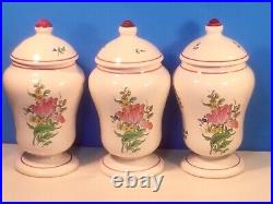 Pharmacy Jar Vintage French Faience Apothecary Pharmacy Jar Set of 3