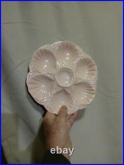 Pink ANTIQUE French Majolica OYSTER PLATE / DIGOIN FRANCE /